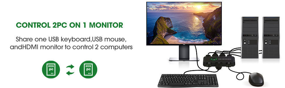 KVM HDMI Switch is plug-and-play, with no additional driver installation needed